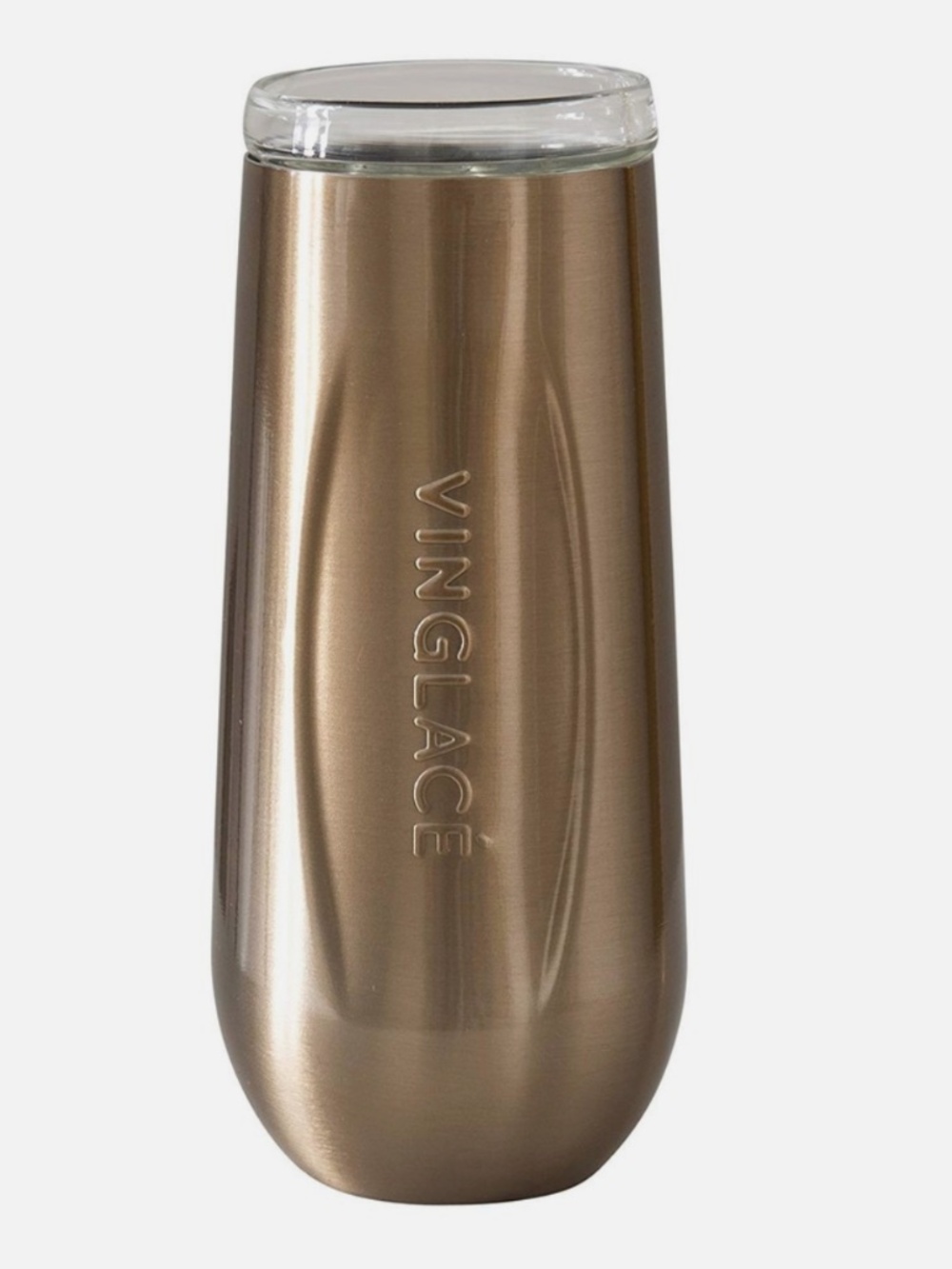 Vinglacé Stainless Stemless Insulated Champs Flute w/glass insert - Copper
